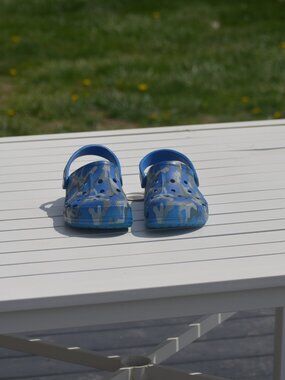 Blue Camo Crocs